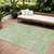 8' X 10' Artichoke Green And Ivory Damask Washable Indoor Outdoor Area Rug