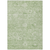 8' X 10' Artichoke Green And Ivory Damask Washable Indoor Outdoor Area Rug