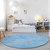 8' Round Blue Round Abstract Washable Non Skid Indoor Outdoor Area Rug Transitional Style - Blue Color