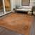 10' X 14' Copper Orange And Brown Oriental Washable Indoor Outdoor Area Rug