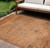 10' X 14' Copper Orange And Brown Oriental Washable Indoor Outdoor Area Rug