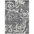 8' X 10' Charcoal Silver And Gray Floral Washable Indoor Outdoor Area Rug