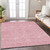 9' X 12' Pink And Ivory Chevron Washable Indoor Outdoor Area Rug