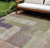 10' X 14' Green Purple And Pink Geometric Washable Indoor Outdoor Area Rug