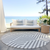 8' Gray And Ivory Round Geometric Washable Indoor Outdoor Area Rug