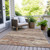 9' X 12' Terra Cotta And Beige Abstract Washable Indoor Outdoor Area Rug