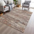 9' X 12' Terra Cotta And Beige Abstract Washable Indoor Outdoor Area Rug