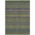 9' X 12' Olive Green Striped Washable Non Skid Indoor Outdoor Area Rug