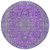8' Purple And Gray Round Medallion Washable Indoor Outdoor Area Rug