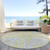 8' Yellow Ivory And Beige Round Floral Washable Indoor Outdoor Area Rug