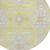8' Yellow Ivory And Beige Round Floral Washable Indoor Outdoor Area Rug