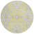 8' Yellow Ivory And Beige Round Floral Washable Indoor Outdoor Area Rug
