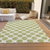 8' X 10' Sage And Ivory Polka Dot Washable Indoor Outdoor Area Rug