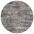 8' Brown And Charcoal Round Geometric Washable Indoor Outdoor Area Rug