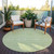 8' Artichoke Green Mint Green And Ivory Round Floral Washable Indoor Outdoor Area Rug - Artichoke Green, Mint Green, Ivory