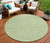 8' Artichoke Green Mint Green And Ivory Round Floral Washable Indoor Outdoor Area Rug - Artichoke Green, Mint Green, Ivory