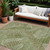 8' X 10' Olive Green Brown And Ivory Floral Washable Indoor Outdoor Area Rug