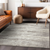 9' X 12' Taupe And Ivory Striped Washable Indoor Outdoor Area Rug