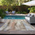 8' X 10' Beige and Brown Washable Non Skid Indoor Outdoor Area Rug
