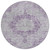 8' Purple Round Floral Medallion Washable Indoor Outdoor Area Rug - Purple