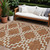 9' X 12' Brown And Ivory Geometric Washable Indoor Outdoor Area Rug Transitional Style - Brown, Ivory Color
