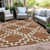 9' X 12' Brown And Ivory Geometric Washable Indoor Outdoor Area Rug Transitional Style - Brown, Ivory Color