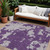 9' X 12' Purple And Lavender Abstract Washable Indoor Outdoor Area Rug Transitional Style - Purple, Lavender Color