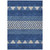 9' X 12' Navy Blue Ivory And Beige Southwestern Washable Indoor Outdoor Area Rug