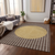 10' X 14' Brown And Beige Striped Washable Indoor Outdoor Area Rug