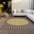 10' X 14' Brown And Beige Striped Washable Indoor Outdoor Area Rug