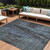 10' X 14' Blue And Gray Abstract Washable Indoor Outdoor Area Rug - 880016453126