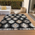 9' X 12' Black Ivory And Taupe Southwestern Washable Indoor Outdoor Area Rug