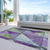 8' X 10' Purple And Lime Green Geometric Washable Indoor Outdoor Area Rug