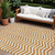 9' X 12' Orange And Beige Chevron Washable Indoor Outdoor Area Rug