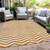 9' X 12' Orange And Beige Chevron Washable Indoor Outdoor Area Rug