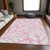 8' X 10' Pink And Beige Floral Washable Indoor Outdoor Area Rug