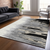 10' X 14' Black Gray And Ivory Abstract Washable Indoor Outdoor Area Rug