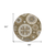 8' Brown Ivory And Beige Round Floral Medallion Washable Indoor Outdoor Area Rug