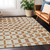 8' X 10' Terra Cotta And Beige Geometric Washable Indoor Outdoor Area Rug