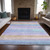 10' X 14' Lavender Sky Blue And Beige Striped Washable Indoor Outdoor Area Rug