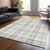 10' X 14' Silver And Gray Plaid Washable Indoor Outdoor Area Rug