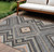 8' X 10' Gray Charcoal And Pink Tribal Washable Indoor Outdoor Area Rug