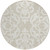 8' Beige And Ivory Round Damask Washable Indoor Outdoor Area Rug - Beige, Ivory