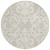 8' Beige And Ivory Round Damask Washable Indoor Outdoor Area Rug - Beige, Ivory