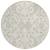 8' Beige And Ivory Round Damask Washable Indoor Outdoor Area Rug