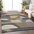8' X 10' Brown Taupe And Wheat Geometric Washable Indoor Outdoor Area Rug