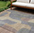 8' X 10' Gray And Gold Abstract Washable Indoor Outdoor Area Rug