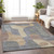 8' X 10' Gray And Gold Abstract Washable Indoor Outdoor Area Rug
