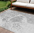 8' X 10' Gray Silver And Ivory Nautical Washable Indoor Outdoor Area Rug
