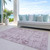 9' X 12' Pink Mauve And Blush Oriental Washable Indoor Outdoor Area Rug
